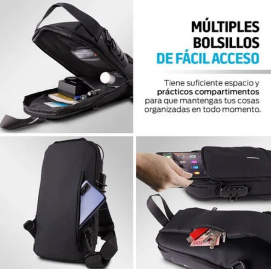 Bolso Anti-Robo Impermeable con Puerto USB