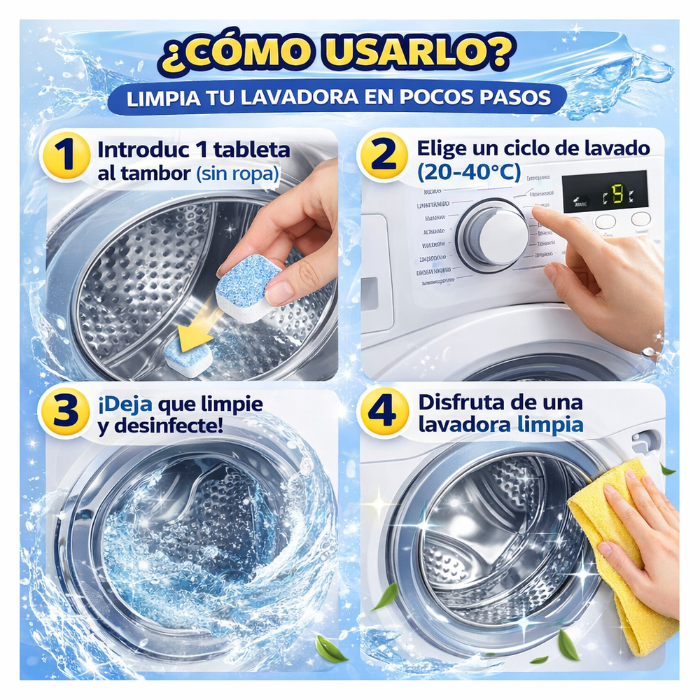 Max Home - Tabletas Limpiadoras de Lavadoras (12 Piezas)