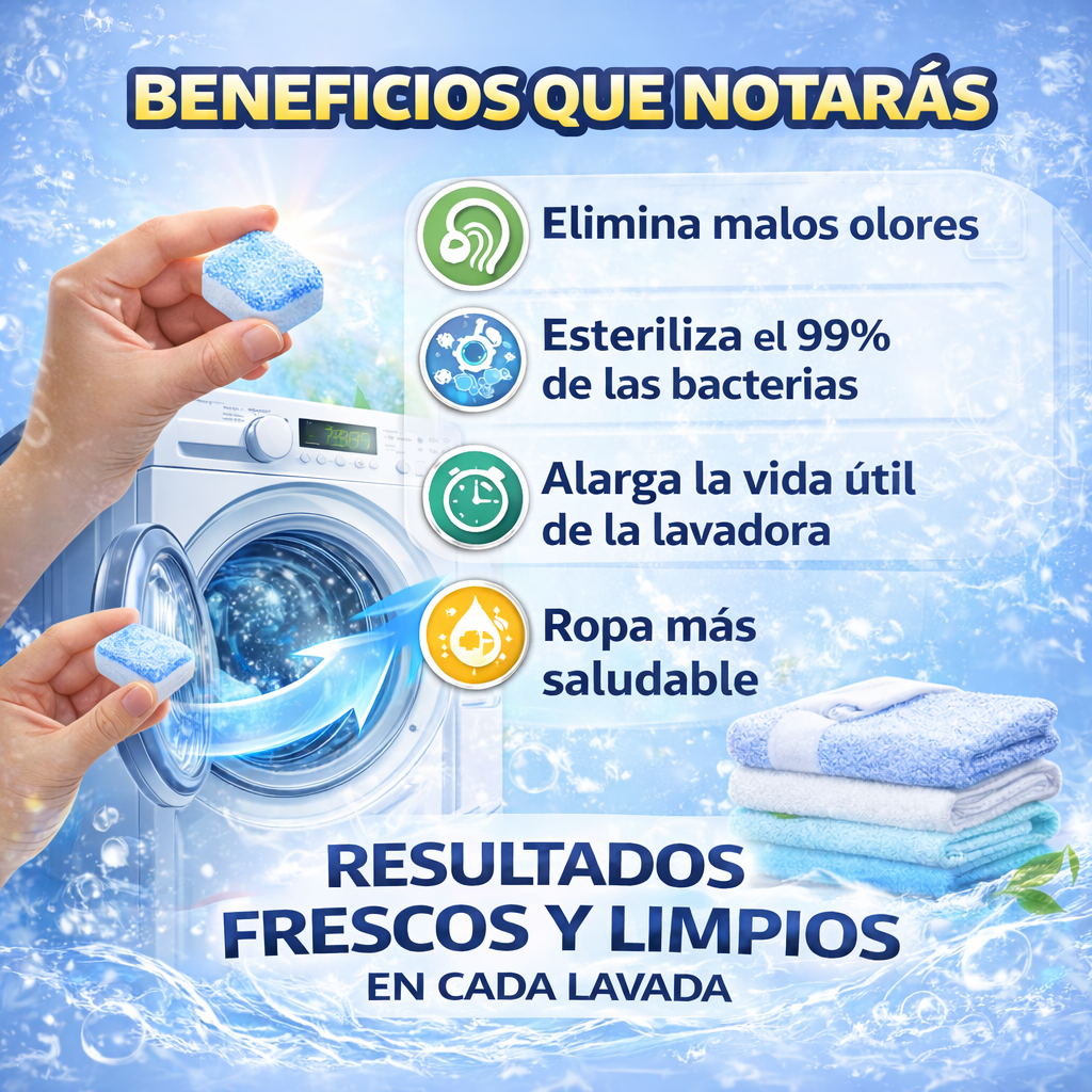 Max Home - Tabletas Limpiadoras de Lavadoras (12 Piezas)